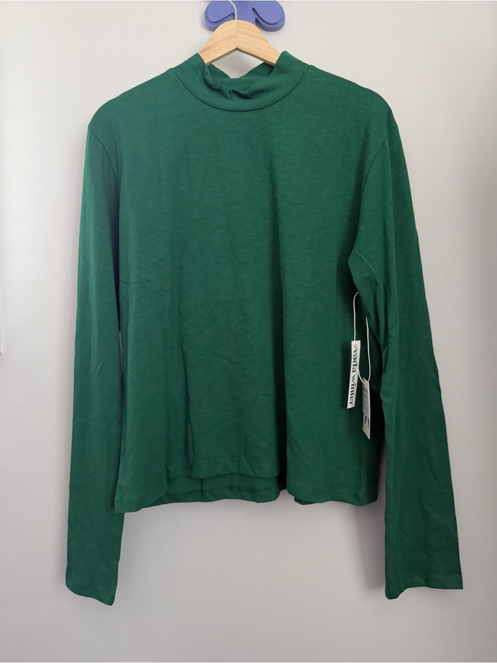 Vada Winter XL NEW Green Long Sleeve Tee Crew Neck Organic Cotton Boxy Relaxed